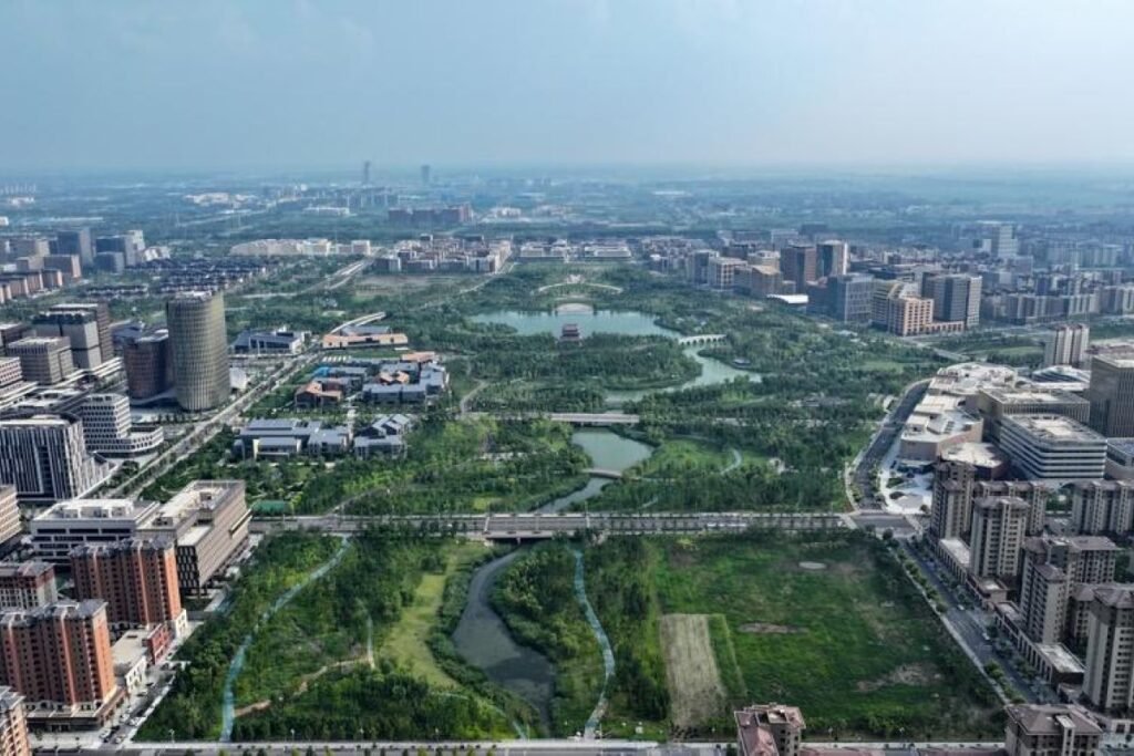 Menikmati pemandangan kawasan baru Xiong’an China dari Udara Bebas Bebas