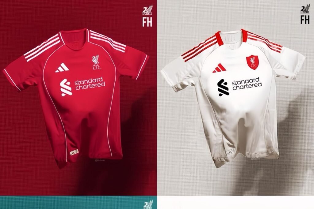 Desain jersey Liverpool 2025/2026 oleh Adidas: Strawberry red & retro