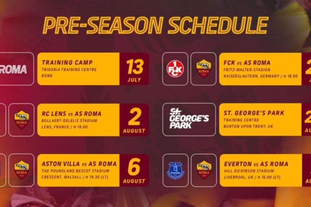 Negeri Paman Sam Roma umumkan jadwal pramusim 2025/26