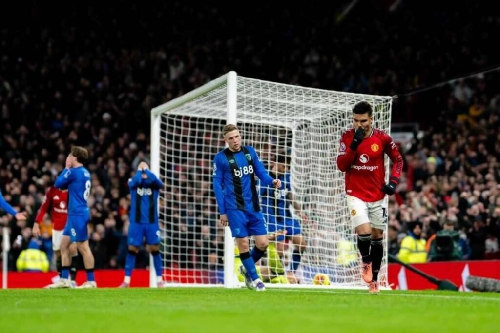 Drama delapan gol muncul pada saat MU ditahan imbang Bournemouth 4-4